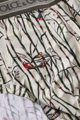 Dolce & Gabbana Ivory Bird Print Cotton Regular Brief Underwear