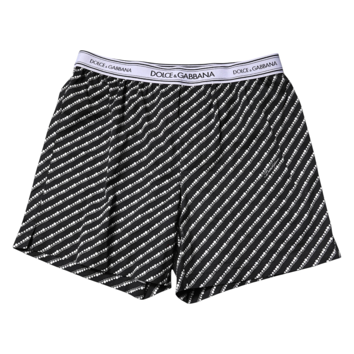 Dolce & Gabbana Black White Cotton Men Boxer Shorts Underwear