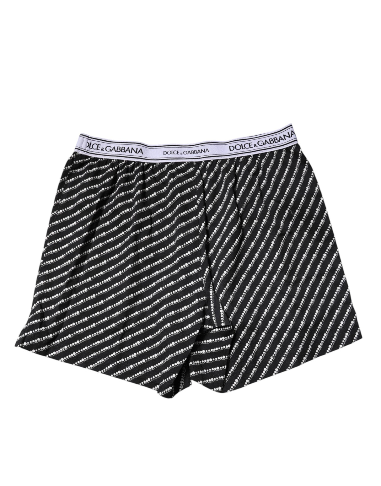 Dolce & Gabbana Black White Cotton Men Boxer Shorts Underwear