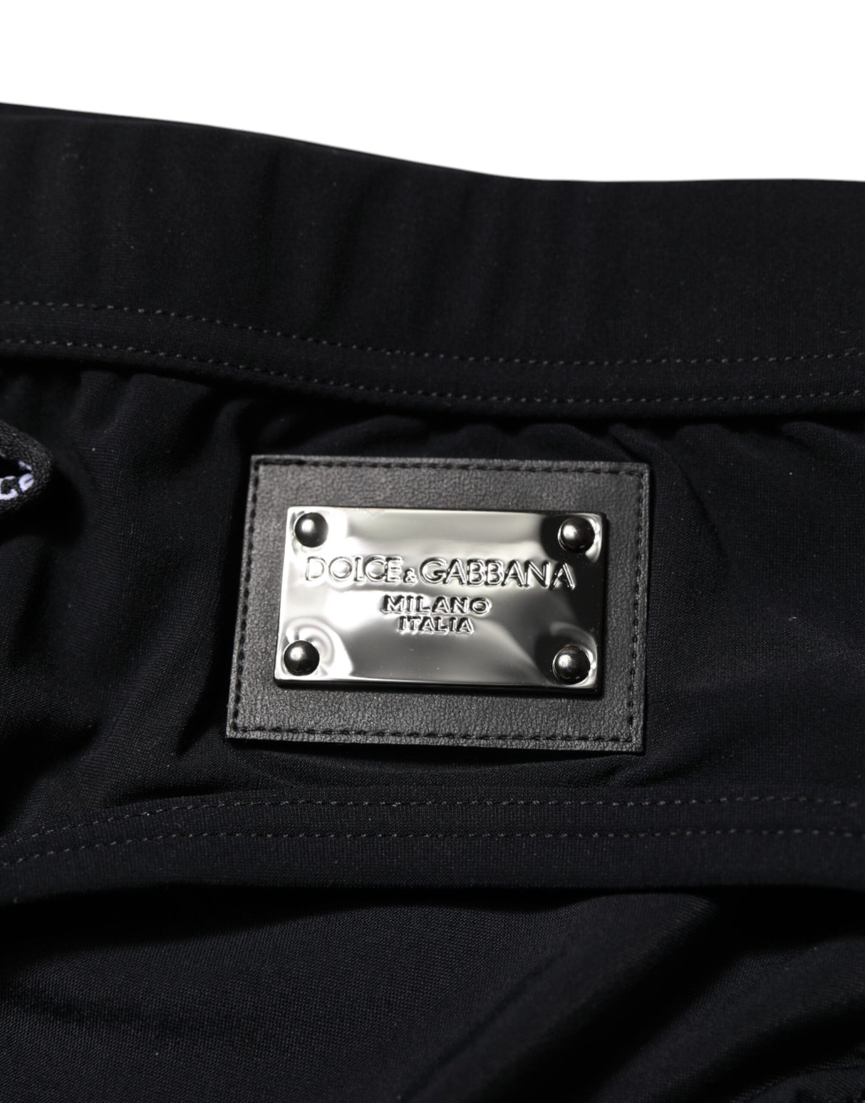 Dolce & Gabbana Black Logo Plaque Men Beachwear Brief Swimwear