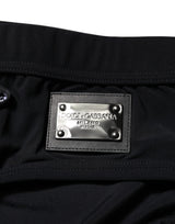 Dolce & Gabbana Black Logo Plaque Men Beachwear Brief Swimwear
