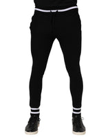 Dolce & Gabbana Black Wool Men Jogger Sweatpants Pants