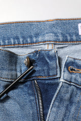 Dolce & Gabbana Dark Blue Cotton Logo Plaque Slim Denim Jeans