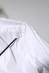 Dolce & Gabbana White Cotton GOLD Long Sleeves Formal Shirt
