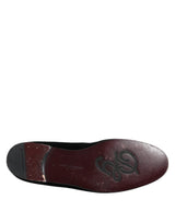 Dolce & Gabbana Black Velvet Crystal Crown Formal Dress Shoes