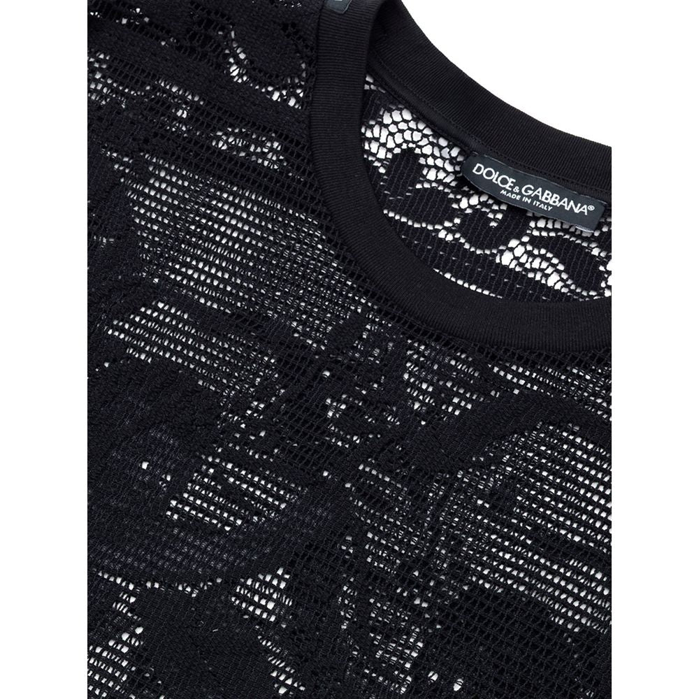 Dolce & Gabbana Black Cotton T-Shirt