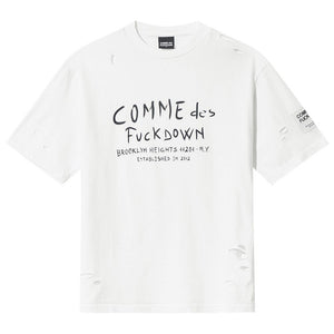Comme Des Fuckdown White Cotton T-Shirt