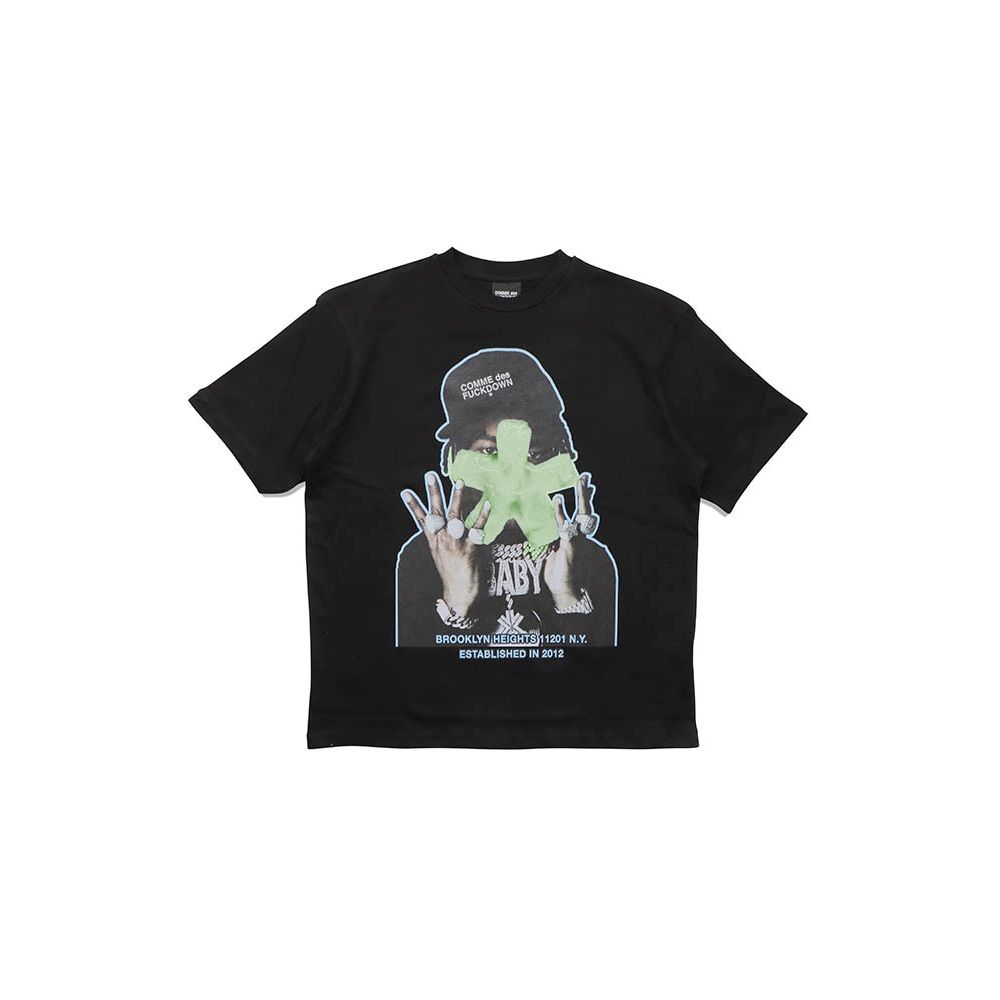 Comme Des Fuckdown Black Cotton T-Shirt