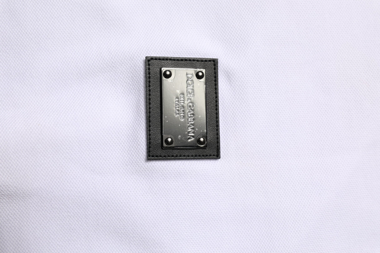 Dolce & Gabbana White Logo Short Sleeve Collared Polo T-shirt