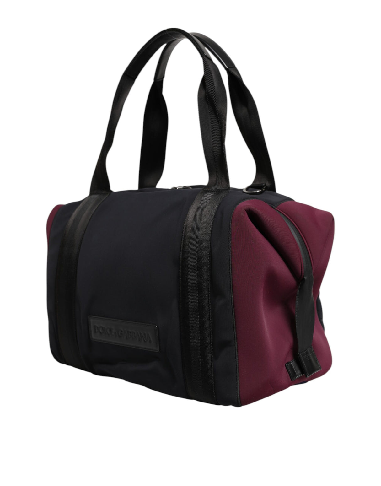Dolce & Gabbana Black Maroon Hand Shoulder Duffel Travel Bag