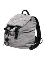 Dolce & Gabbana Gray Milano Print Drawstring Travel Backpack Bag
