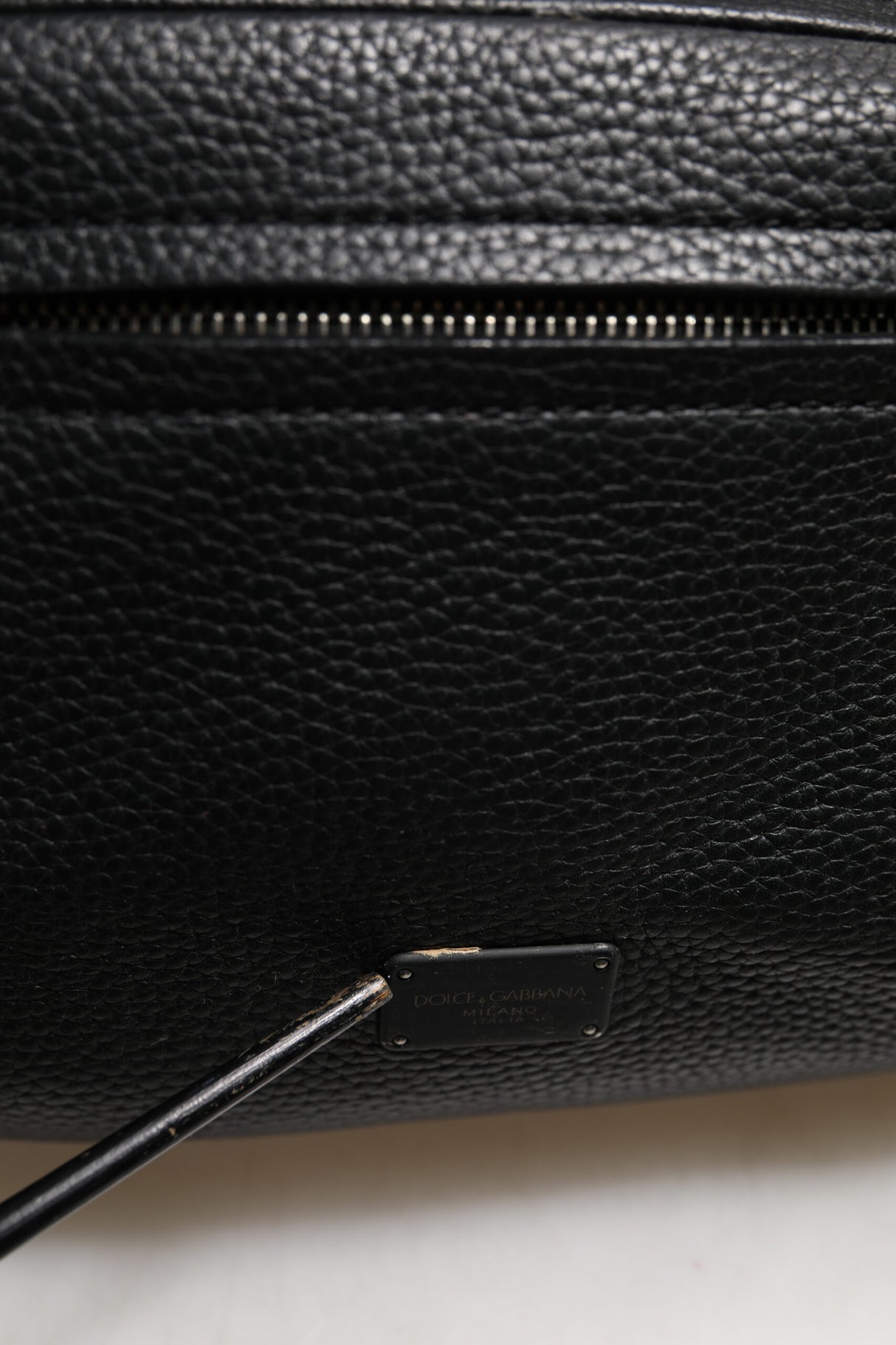 Dolce & Gabbana Black Palermo Backpack Hammered Calfskin Leather Bag