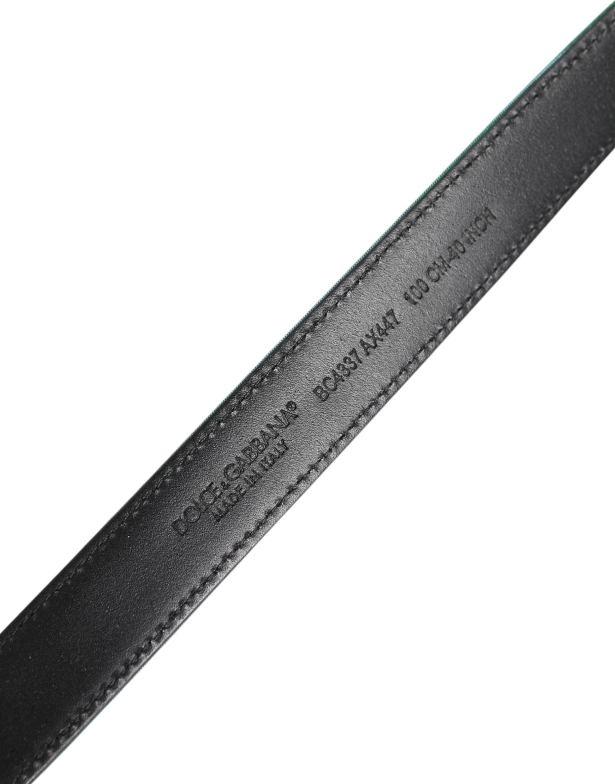 Dolce & Gabbana Green Black Polyester Metal Buckle Belt
