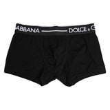 Dolce & Gabbana Black Cotton Stretch Regular Boxer Underwear