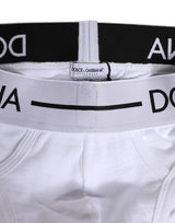 Dolce & Gabbana White Cotton Stretch Regular Brief Underwear