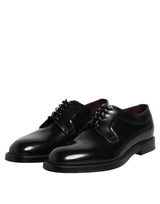 Dolce & Gabbana Black Calf Leather Lace Up Dress Derby Shoes