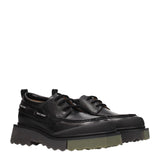 Off-White Black Leather Slip-On Loafers