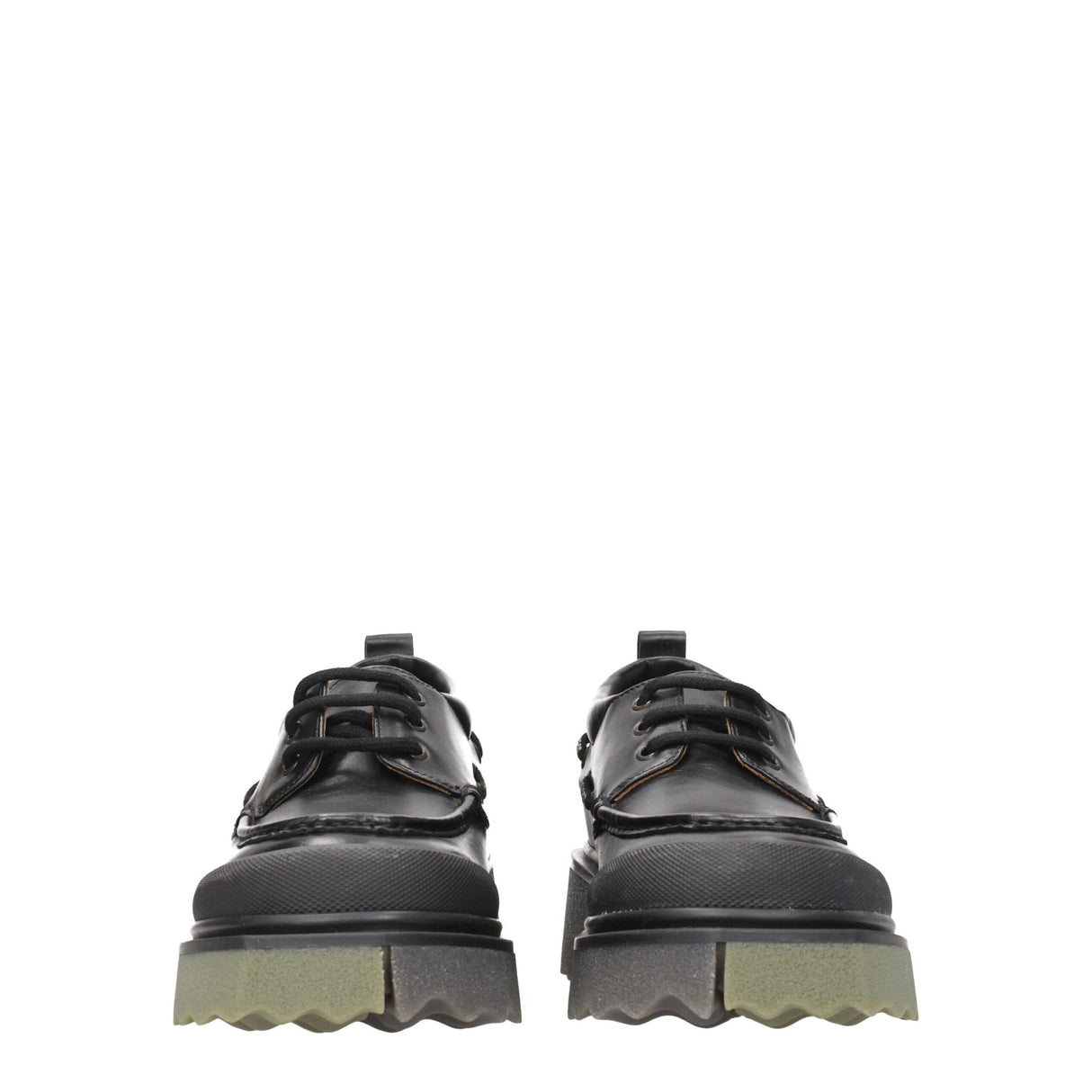 Off-White Black Leather Slip-On Loafers
