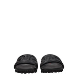 Off-White Black Leather Slippers Sandals