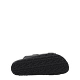 Palm Angels Black Leather Slippers Sandals