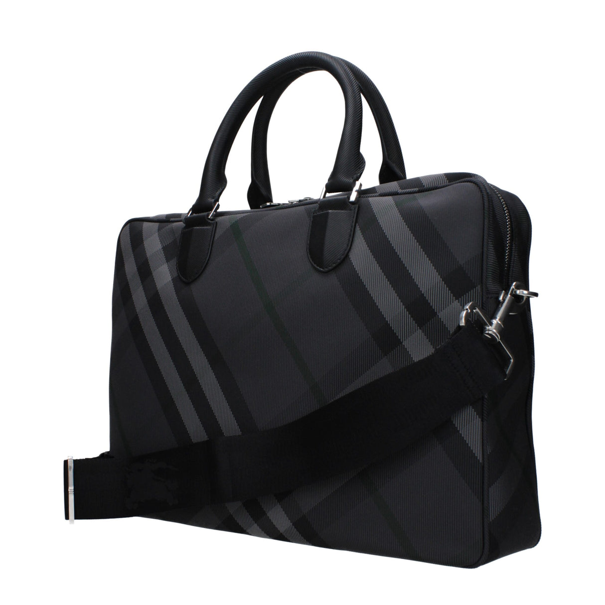 Burberry Gray Fabric Business And Laptop Bags