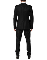 Dolce & Gabbana Black Jacquard Single Breasted 2 Piece Suit