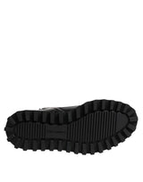 Dolce & Gabbana Black Leather Lace Up Mid Calf Boots Shoes
