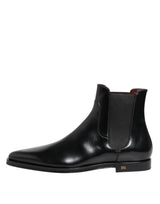 Dolce & Gabbana Black Leather MILLENIALS Mid Calf Boots Shoes