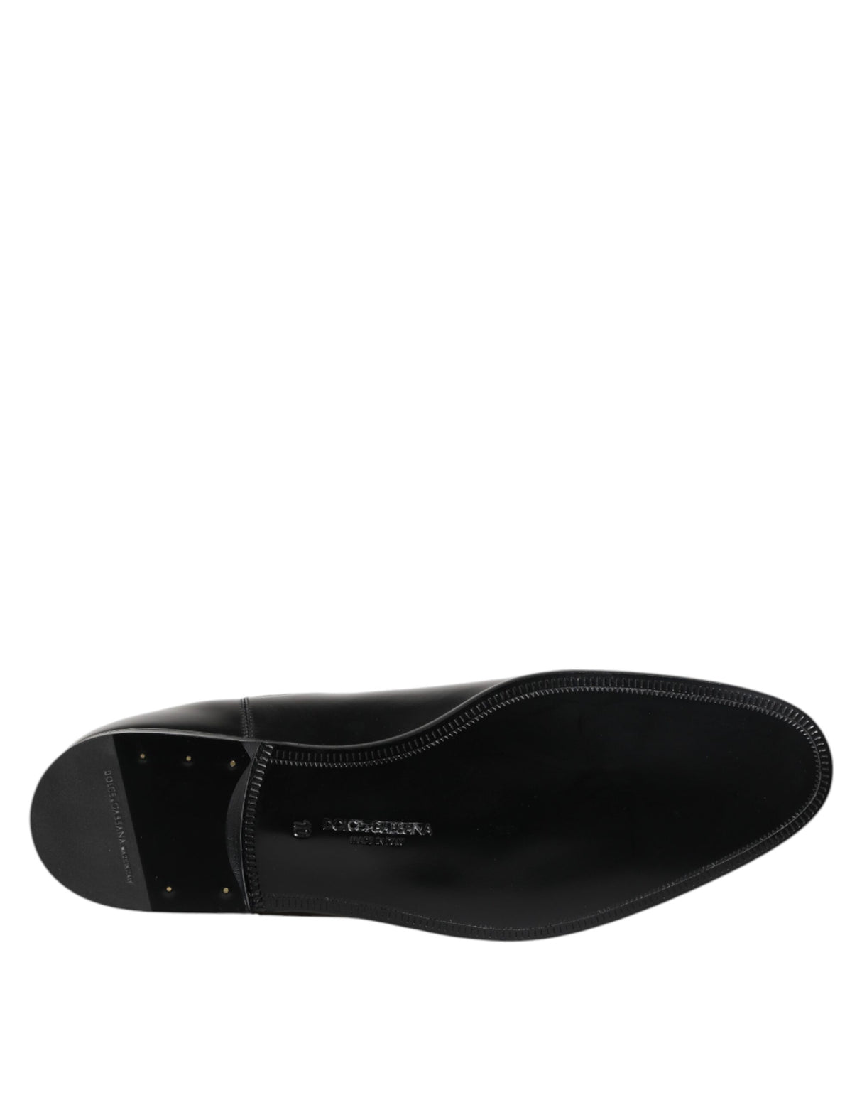 Dolce & Gabbana Black Leather Slip On Mid Calf Boots Shoes