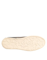 Dolce & Gabbana Gold Portofino Leather Low Top Sneakers Shoes