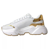 Dolce & Gabbana White Gold DAYMASTER Leather Sneakers Mens Shoes