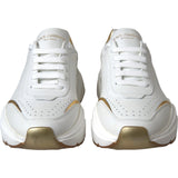 Dolce & Gabbana White Gold DAYMASTER Leather Sneakers Mens Shoes
