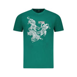 Cavalli Class Green Cotton T-Shirt