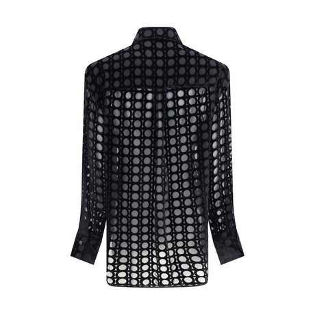 Ferragamo Black Silk Pattern Shirt