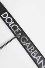 Dolce & Gabbana Black Polyester Leather Metal Buckle Belt