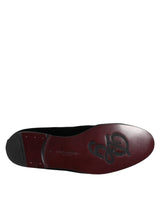 Dolce & Gabbana Black Suede Cross Slip On Loafers Dress Shoes
