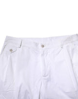 Dolce & Gabbana White Cotton Dress Slim Formal Trouser Pants