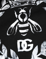 Dolce & Gabbana Black Cotton DG Logo Crew Sweatshirt Sweater