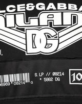 Dolce & Gabbana Black Cotton DG Milano Logo Print Hoodie Sweater