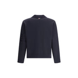 Thom Browne Double Face Full Zip Up Cardigan In Meri