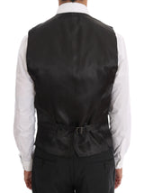 Dolce & Gabbana Gray Patterned Wool 3 Piece Slim Suit