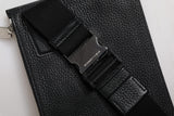 Dolce & Gabbana Black Leather Logo Embossed Waist Fanny Pack Bag