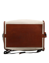 Dolce & Gabbana Beige Brown Canvas Leather EDGE Travel Men Back Pack Bag