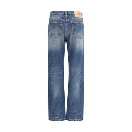 Prada Blue Cotton Straight-Leg Jeans