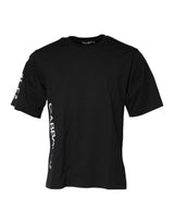 Dolce & Gabbana Black Logo Print Cotton Men Crew Neck T-shirt
