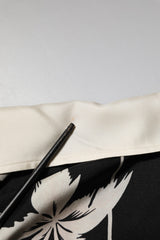 Dolce & Gabbana Black Printed Silk Short Sleeves Casual Shirt