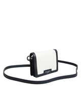Dolce & Gabbana Beige Black Leather Card Holder Crossbody Men Borse Bag
