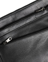 Dolce & Gabbana Black Palmellato Leather Logo Plaque Shoulder Borse Bag