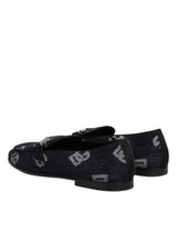 Dolce & Gabbana Blue Logo Cotton Loafers Formal Dress Shoes