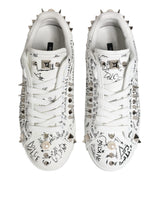 Dolce & Gabbana White Portofino Studded Men Sneakers Shoes